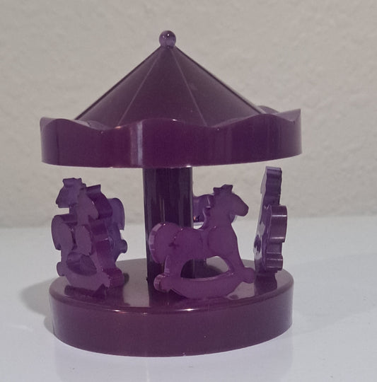 Glow-in-the-Dark Carousel – Violet Resin Decor (4", One of a Kind)
